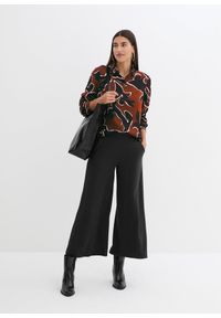 bonprix - Spodnie culotte z mieszanki wiskozy. Kolor: czarny. Materiał: wiskoza. Styl: elegancki #3