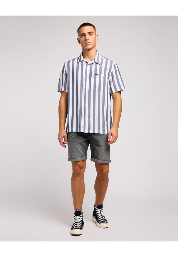 Lee - LEE RIDER SHORT MĘSKIE SZORTY KRÓKIE SPODENKI JEANSOWE WASHED GREY 112349328 L73F015973. Materiał: jeans