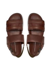 TOMMY HILFIGER - Tommy Hilfiger Sandały Elevated Th Buckle Lth Sandal FM0FM05007 Brązowy. Kolor: brązowy. Materiał: skóra #5