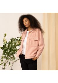 outhorn - Kurtka koszulowa damska - różowa. Kolekcja: plus size. Kolor: różowy. Materiał: tkanina, poliester, materiał #5