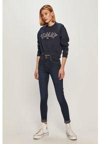 Tommy Jeans - Bluza DW0DW09792.4891. Okazja: na co dzień. Kolor: niebieski. Materiał: bawełna. Wzór: nadruk. Styl: casual #5