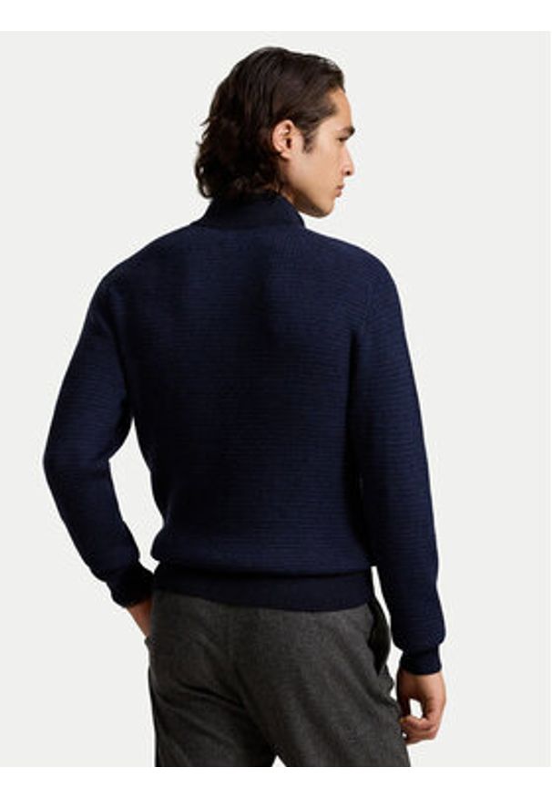 Polo Ralph Lauren Sweter 710948865003 Granatowy Regular Fit. Typ kołnierza: polo. Kolor: niebieski. Materiał: wełna