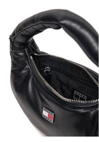 Tommy Jeans Torebka Tjw Pillow Mini Hobo AW0AW16976 Czarny. Kolor: czarny. Materiał: skórzane