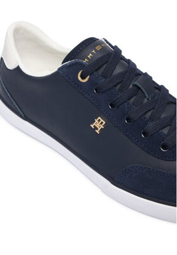 TOMMY HILFIGER - Tommy Hilfiger Sneakersy Th Chic Low Vulc FW0FW09391 Granatowy. Kolor: niebieski. Materiał: skóra