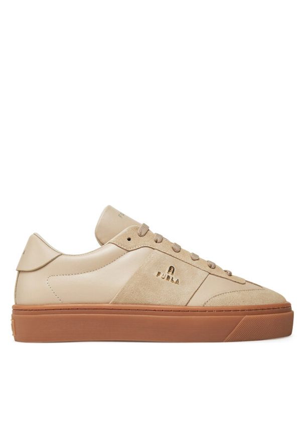 Furla Sneakersy Enjoy Lace-Up YI79ENJ BX3712 PT 8E000 Écru. Materiał: skóra