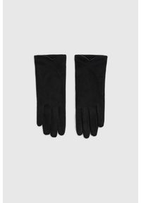 MOODO - Gładkie rękawiczki czarne. Kolor: czarny. Materiał: poliester. Wzór: gładki #1