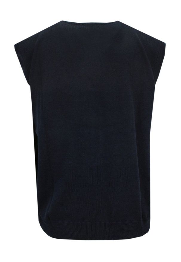 Max Sheldon - Kamizelka Granatowo-Czerwona, Bezrękawnik, Dekolt w Serek (V-neck), Męska -MAX SHELDON. Okazja: na co dzień. Typ kołnierza: dekolt w serek. Kolor: czerwony, niebieski, wielokolorowy. Materiał: akryl, bawełna. Długość rękawa: bez rękawów. Sezon: zima, jesień. Styl: klasyczny, casual, elegancki