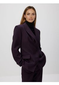 Reserved - Marynarka z wiskozą - fioletowy. Kolor: fioletowy. Materiał: wiskoza. Wzór: gładki #1
