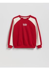 Reserved - Bluza oversize - czerwony. Kolor: czerwony. Materiał: bawełna, dzianina #1