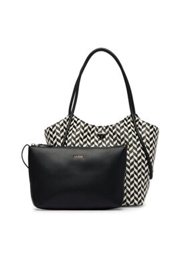 Guess Torebka Tessi HWWG76 91230 Czarny. Kolor: czarny. Materiał: skórzane