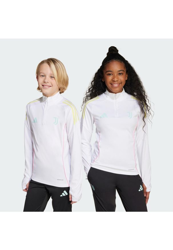 Adidas - Bluza Juventus Tiro 25 Competition Training Kids. Kolor: biały. Materiał: dresówka. Sport: piłka nożna