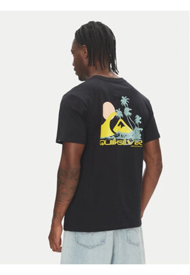 Quiksilver T-Shirt Palm Lines Ss EQYZT08057 Czarny Regular Fit. Kolor: czarny. Materiał: bawełna