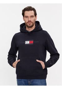 TOMMY HILFIGER - Tommy Hilfiger Bluza Flag Hoody MW0MW37861 Granatowy Regular Fit. Kolor: niebieski. Materiał: bawełna, syntetyk