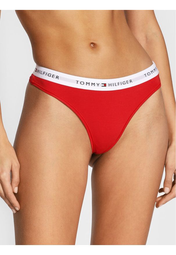 TOMMY HILFIGER - Tommy Hilfiger Stringi UW0UW03835 Czerwony. Kolor: czerwony. Materiał: bawełna