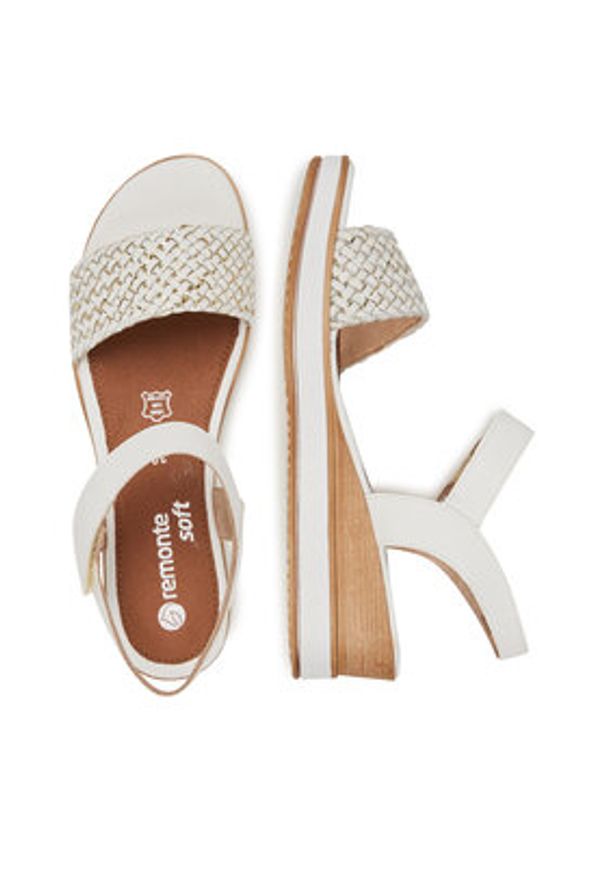 Remonte Sandały D6465-80 Biały. Kolor: biały. Materiał: skóra