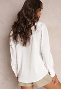 Renee - Biała Koszula z Koronkowym Kołnierzem i Mankietami przy Rękawach Jolianna. Kolor: biały. Materiał: koronka. Wzór: koronka #2