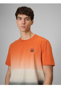 4f - 4F T-shirt relaxed z nadrukiem męski - pomarańczowy XL. Okazja: na co dzień. Kolor: pomarańczowy. Materiał: dzianina, skóra, materiał. Wzór: nadruk. Styl: casual, klasyczny #2