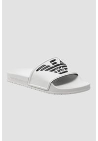 Emporio Armani - EMPORIO ARMANI Białe klapki Mules PVC logo. Kolor: biały