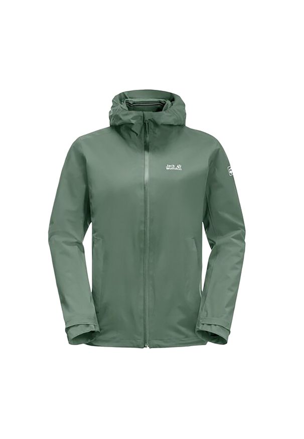 Kurtka przeciwdeszczowa damska Jack Wolfskin Pack & Go Shell. Kolor: zielony. Sport: turystyka piesza