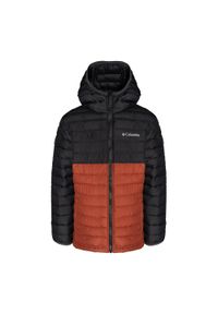 columbia - Kurtka puchowa dziecięca Columbia Powder Lite Hooded. Kolor: czerwony, czarny, wielokolorowy. Materiał: puch