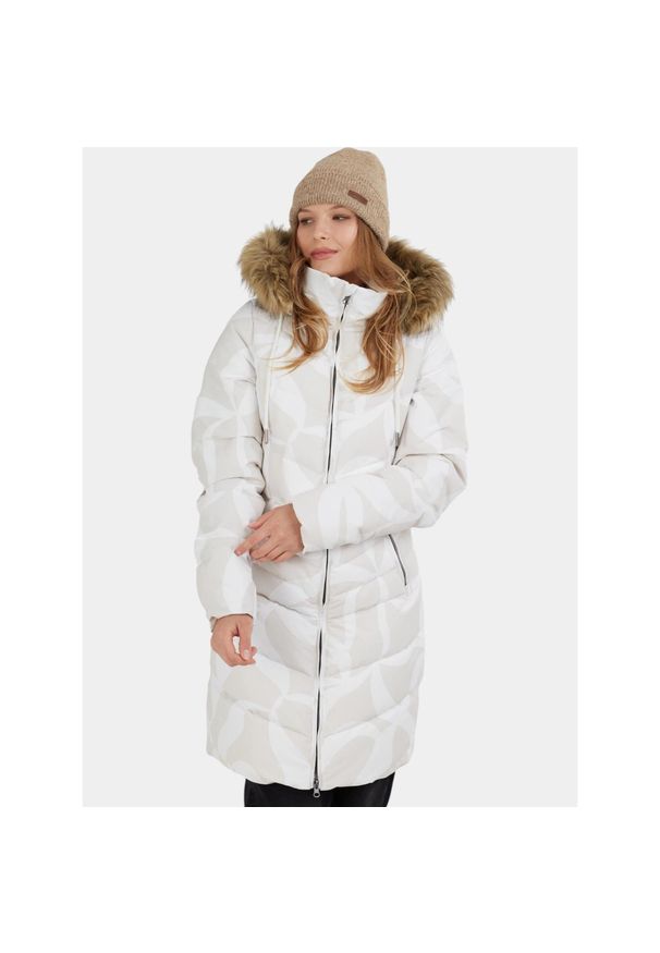 FUNDANGO - Płaszcz Zimowy Damski Fundango Puppis. Kolor: beżowy. Materiał: syntetyk. Sezon: zima. Sport: turystyka piesza