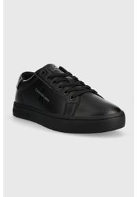 Calvin Klein Jeans sneakersy skórzane CLASSIC CUPSOLE LACEUP LOW LTH kolor czarny YM0YM00491. Nosek buta: okrągły. Zapięcie: sznurówki. Kolor: czarny. Materiał: skóra #2
