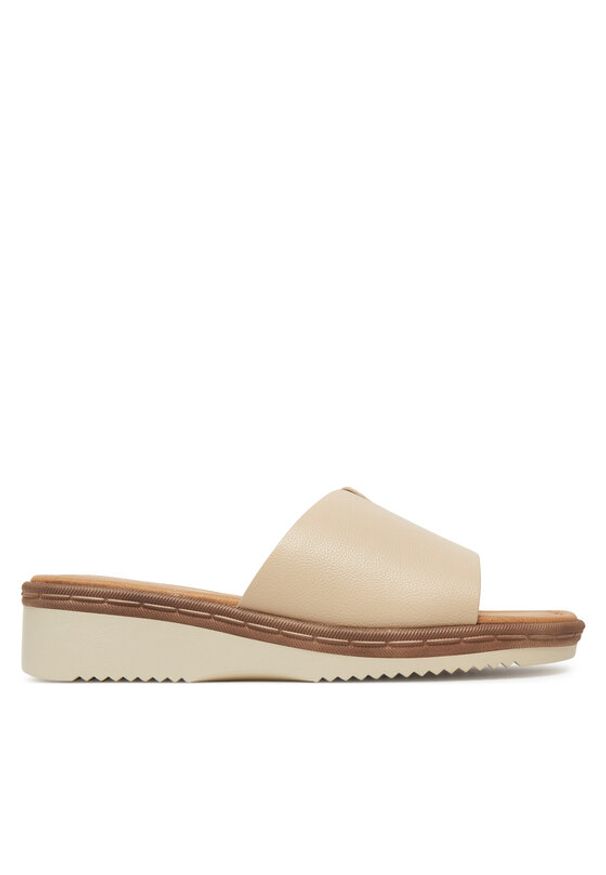 Clara Barson Klapki WFA3692-1 Écru. Kolor: kremowy. Materiał: materiał