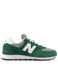 Buty New Balance U574GNH - zielone. Okazja: na co dzień. Kolor: zielony. Materiał: zamsz, materiał, guma, skóra, syntetyk. Szerokość cholewki: normalna. Model: New Balance 574