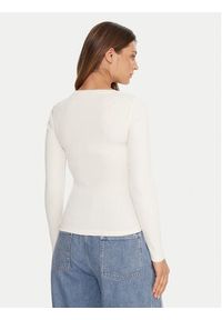 Guess Jeans Bluzka W5BP01 KA0H1 Beżowy Slim Fit. Kolor: beżowy. Materiał: bawełna #2