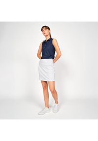 INESIS - Koszulka polo do golfa bez rękawów damska Inesis WW500. Typ kołnierza: polo, golf. Kolor: niebieski. Materiał: poliester, elastan, materiał. Długość rękawa: bez rękawów. Styl: elegancki