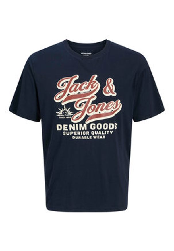 Jack & Jones T-Shirt Logo 12279535 Granatowy Standard Fit. Kolor: niebieski. Materiał: bawełna