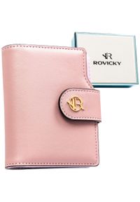 ROVICKY - Portfel damski ze skóry ekologicznej w różowym kolorze, wyposażony w system RFID - Rovicky. Kolor: różowy. Materiał: skóra ekologiczna #1
