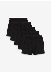 bonprix - Bokserki (5 par) z bawełny organicznej. Kolor: czarny. Materiał: bawełna