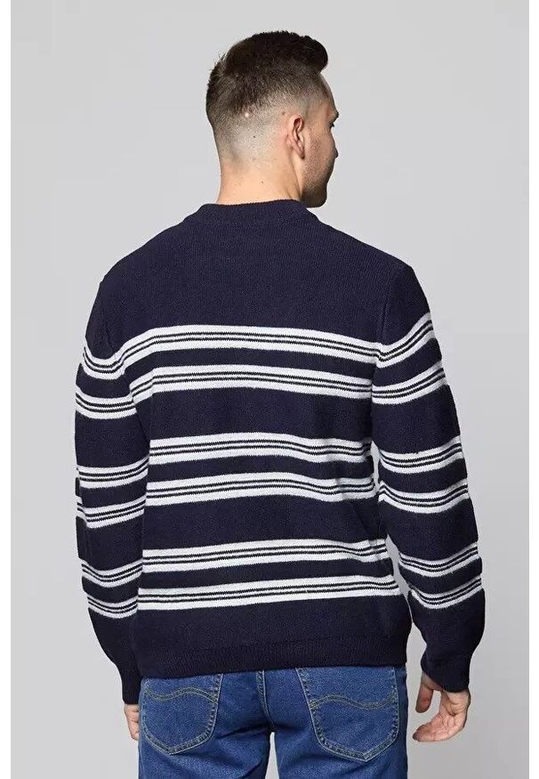 Lee - LEE HIGH NECK SEAS KNIT MĘSKI SWETER NIGHT SKY L83HLHSJ 112122362