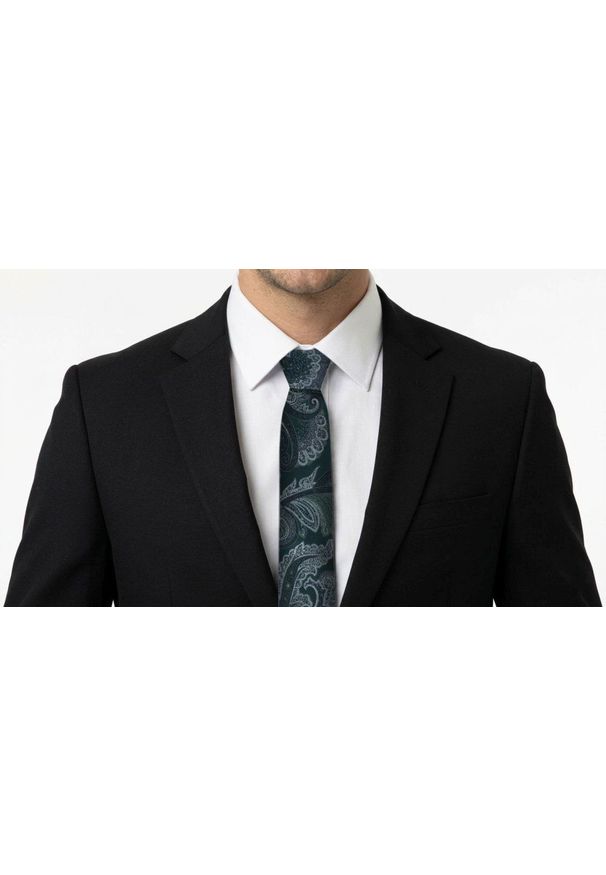 Męski Krawat - Chattier - Odcienie Ciemnej Zieleni, Wzór Orientalny. Kolor: zielony. Materiał: tkanina. Styl: elegancki, klasyczny, wizytowy