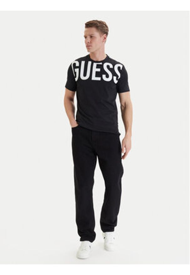 Guess T-Shirt F6GI01 J1314 Czarny Slim Fit. Kolor: czarny. Materiał: bawełna