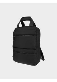 4f - Plecak miejski (13 L) z kieszenią na laptopa. Kolor: czarny. Materiał: materiał