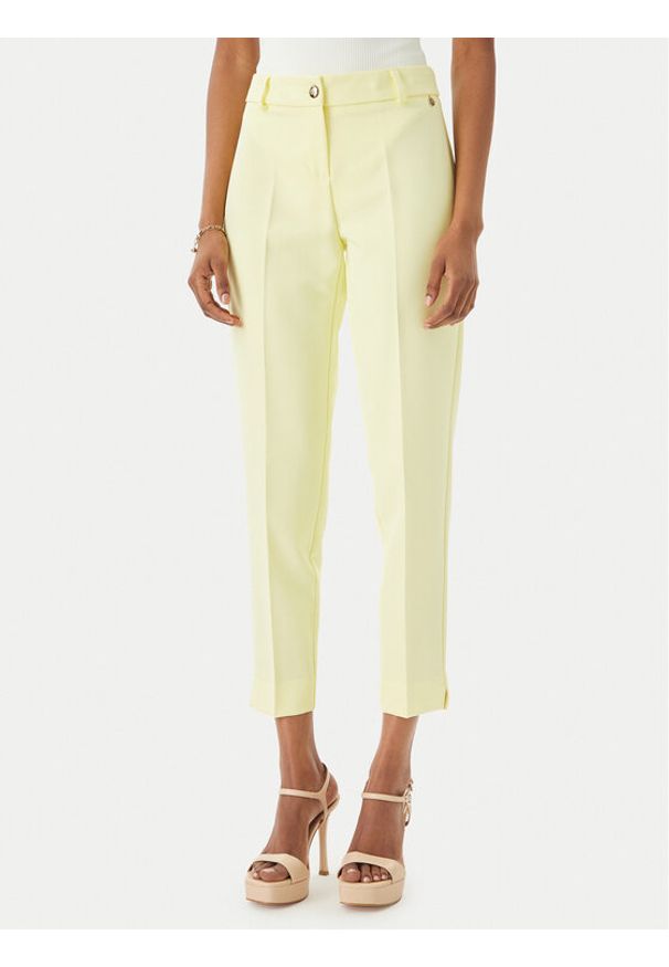 Maryley Spodnie materiałowe 26EB52Z/43LE Żółty jasny Regular Fit. Kolor: żółty. Materiał: syntetyk