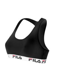 Bawełniany biustonosz damski Fila. Kolor: czarny. Materiał: bawełna. Sport: fitness