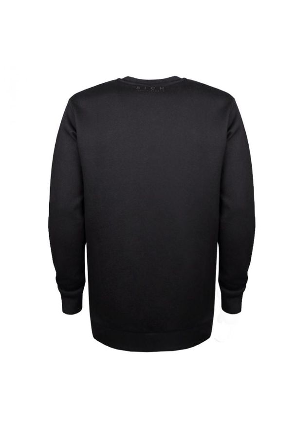 John Richmond Bluza "Kroening" | HMA18089FE | Mężczyzna | Czarny. Okazja: na co dzień. Kolor: czarny. Materiał: bawełna. Wzór: aplikacja, nadruk. Styl: casual
