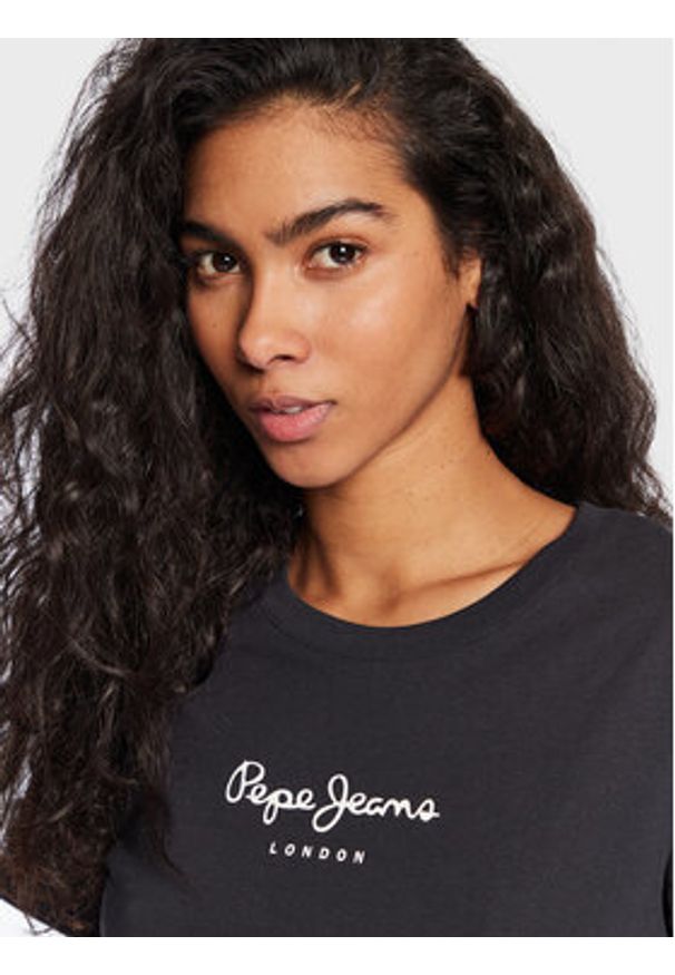 Pepe Jeans T-Shirt Wendy PL505480 Czarny Regular Fit. Kolor: czarny. Materiał: bawełna
