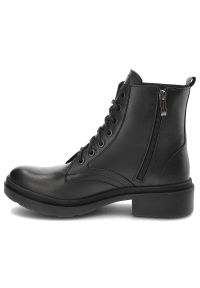 Czarne Botki Pollonus Modne Buty Damskie. Okazja: na co dzień. Kolor: czarny. Materiał: materiał, skóra. Szerokość cholewki: normalna. Wzór: aplikacja. Styl: casual, elegancki #5