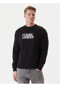 Karl Lagerfeld - KARL LAGERFELD Bluza 705780 500917 Czarny Regular Fit. Typ kołnierza: dekolt w karo. Kolor: czarny. Materiał: bawełna #1