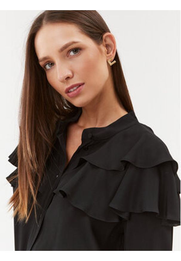 Marella Bluzka Zaino 2331161838200 Czarny Regular Fit. Kolor: czarny. Materiał: jedwab, wiskoza