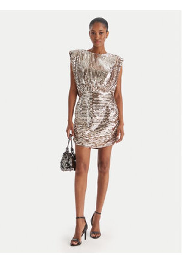 BOSS Sukienka koktajlowa C_Dillana 50548317 Złoty Slim Fit. Kolor: złoty. Materiał: syntetyk. Styl: wizytowy