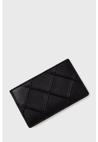 Tory Burch etui na karty skórzane damski kolor czarny. Kolor: czarny. Materiał: skóra. Wzór: gładki #2