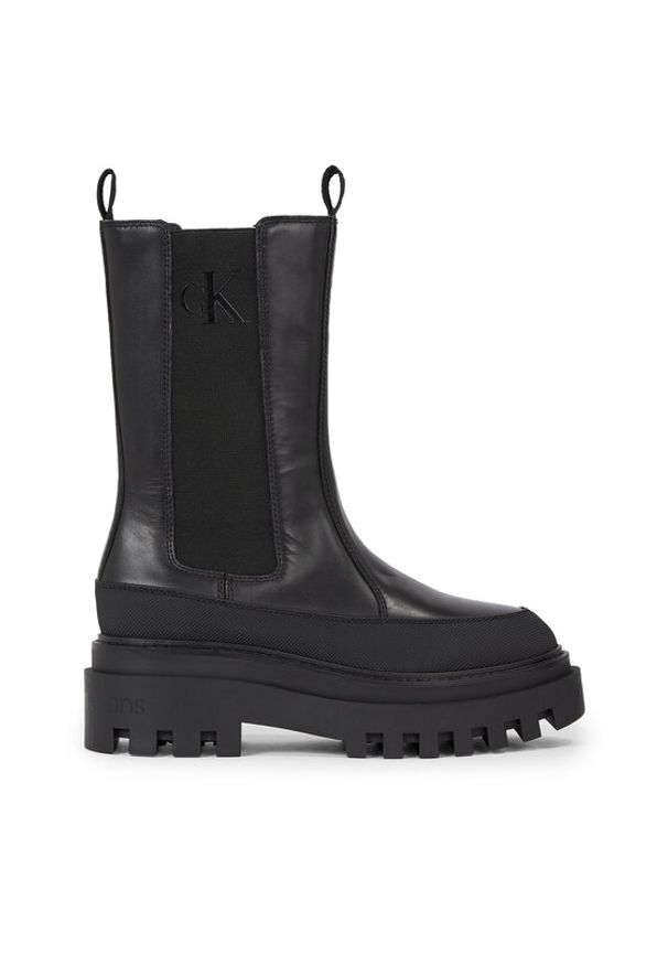 Calvin Klein Jeans Sztyblety Flatform Chelsea Boot Lth Wn YW0YW01111 Czarny. Kolor: czarny