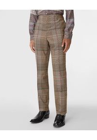 Burberry - BURBERRY - Wełniane spodnie w kratkę. Kolor: brązowy. Materiał: wełna. Wzór: kratka. Sezon: jesień. Styl: klasyczny