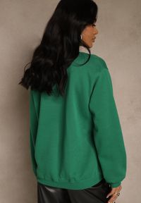 Renee - Zielona Bluza z Bawełną i Przeszyciami przy Dekolcie Fezanna. Okazja: na co dzień. Kolor: zielony. Materiał: bawełna. Styl: casual, sportowy #4