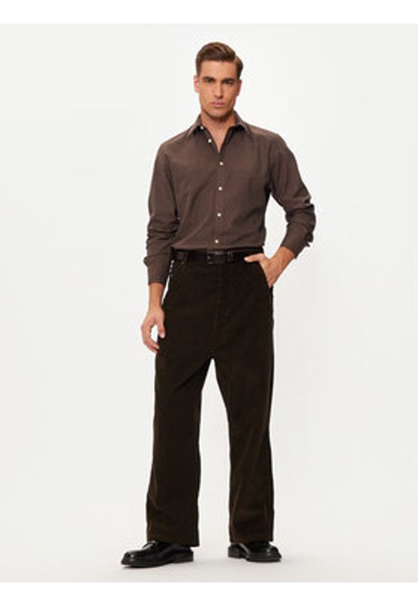 Selected Homme Koszula 16094903 Brązowy Slim Fit. Kolor: brązowy. Materiał: wiskoza